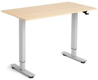 Flexidesk Erhöhter niedriger Tisch 120x60 cm Eiche/Alugrau