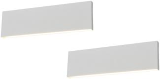 Flache LED Wandleuchte 2er Set Up & Down Light Weiß matt -3 Stufen Dimmer 28cm