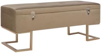 Bank mit Staufach aus Samt 105 x 44 x 40 cm Beige