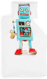 Soft Wonder Kids-Edition Bettwäsche 140 x 200 cm 65 x 65 cm atmungsaktiv Mikrofaser Roboter