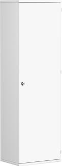 Garderobenschrank mit ausziehbarem Garderobenhalter, 60x42x192cm, Weiß