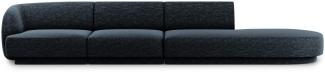 Micadoni 4-Sitzer Rechts Sofa Miley | Bezug Royal Blue | Beinfarbe Black Plastic
