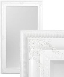 Spiegel EVE ca. 180x100cm White Silver Barock Wandspiegel Holzrahmen Facette