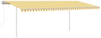 Automatische Markise mit LED & Windsensor 6x3,5 m Gelb Weiß
