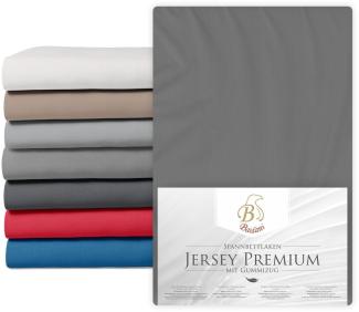 Premium Boxspring Bettlaken Jersey 180x200 Grau