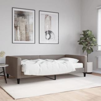 Tagesbett mit Matratze Taupe 100x200 cm Stoff