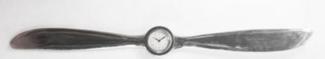Casa Padrino Designer Wanduhr im Propeller Design Silber 165 x 4 x H. 17 cm - Luxus Deko Uhr