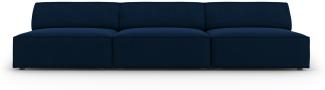 Micadoni 3-Sitzer Samtstoff Sofa Jodie | Bezug Royal Blue | Beinfarbe Black Plastic