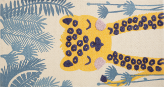 Kinderteppich Baumwolle mehrfarbig 80 x 150 cm Leopardenmuster Kurzflor LUAS