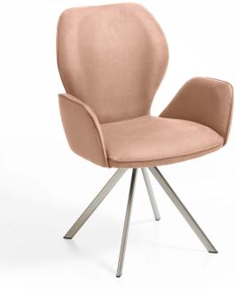 Niehoff Sitzmöbel Colorado Trend-Line Design-Armlehnenstuhl Edelstahl/Polyester Drehbar Nirvana beige