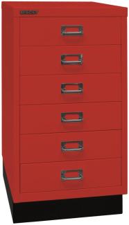Bisley MultiDrawer™, 29er Serie mit Sockel, DIN A3, 6 Schubladen, Farbe kardinalrot