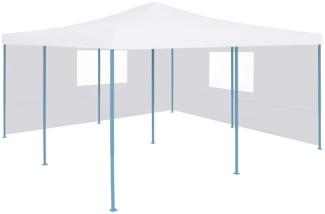 Faltpavillon mit 2 Seitenwänden 5x5 m Weiß
