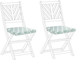 Sitzkissen für Stuhl TERNI 2er Set Dreiecke mintgrünes Muster 37 x 34 x 5 cm