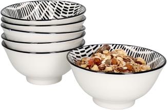 6er Set Jail Bowl-Schalen 500ml schwarz-weiß Müsli Salat Dessert Schüssel