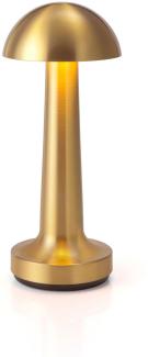 NEOZ kabellose Akku-Tischleuchte COOEE 1c UNO LED-Lampe dimmbar 1 Watt 21x9 cm Messing lackiert (mit gebürsteter Veredelung)