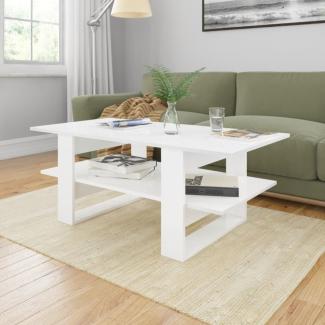 vidaXL Couchtisch Hochglanz-Weiß 110x55x42 cm Holzwerkstoff