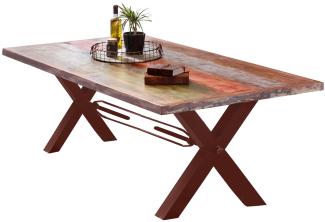 TABLES&CO Tisch 220x100 Altholz Bunt Eisen Braun