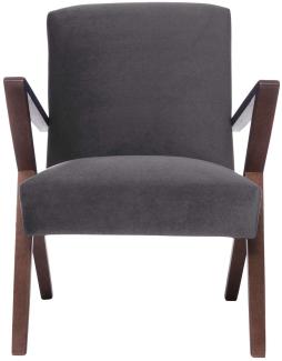 Retrostar Chair - Velvet Line Anthrazit /Gestell Nussbaum