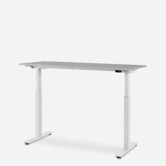 140x60 cm WRK21® SMART - Grau Uni / Weiss elektrisch höhenverstellbarer Schreibtisch