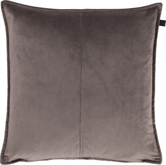 Overseas Middlestitch Samtkissen, 100% Polyester in Taupe, 45 x 45 cm