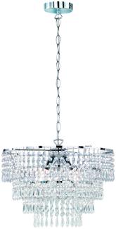 LED Kronleuchter Chrom mit Kristall Behang aus Acryl 3 flammig, Ø42cm