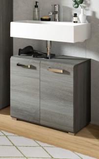 Waschbeckenunterschrank Grigio in Rauchsilber grau 60 cm