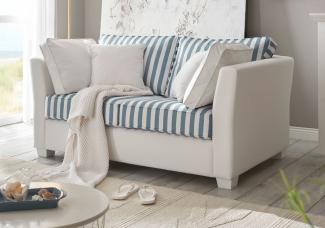 Sofa 2-Sitzer Hooge in creme und blau 160 cm