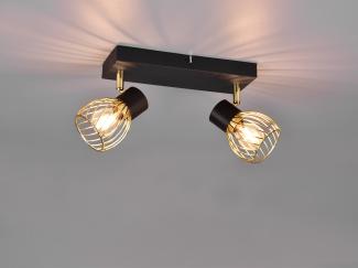 Deckenstrahler ARDON mit Gitter Lampenschirmen in Gold, Breite 30cm