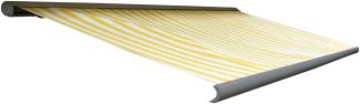 Elektrische Kassettenmarkise T122, Markise Vollkassette 4x3m ~ Polyester Gelb/Weiß, Rahmen grau