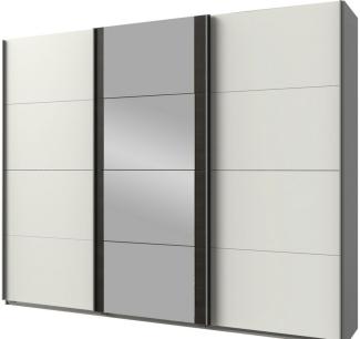 'Bern' Schwebetürenschrank,, weiß/raw stell, 225 x 64 x 210 cm