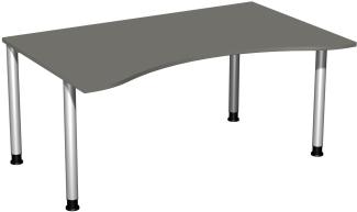 Schreibtisch '4 Fuß Flex' höhenverstellbar, 160x100cm, Graphit / Silber