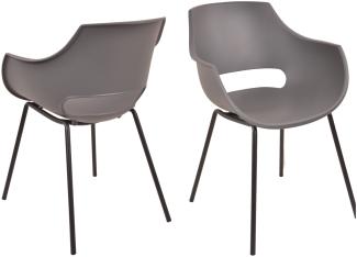 2er Set Esszimmerstuhl Kunststoff Essstuhl Küchenstuhl Stuhl Stühle grau