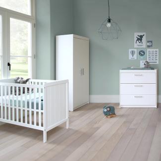 Europe Baby Ralph Babyzimmer Weiß | Bett 60 x 120 cm + Kommode + Schrank Weiß