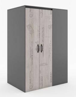 Kleiderschrank "Segovia" Drehtürenschrank 130cm graphit Santana Oak begehbar links 2-türig