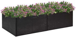 vidaXL Pflanzkübel Schwarz 157x80x40 cm Poly Rattan 319172