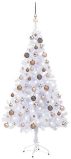 vidaXL Künstlicher Weihnachtsbaum mit LEDs & Kugeln 120 cm 230 Zweige, Mit Beleuchtung [3077578]