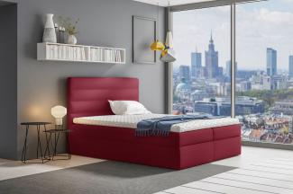 Stylefy 'Adelasia' Boxspringbett Velours Monolith Bordeaux 200 x 200 cm