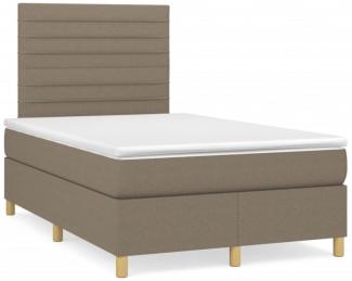 Boxspringbett mit Matratze & LED Taupe 120x190 cm Stoff (Farbe: Taupe)