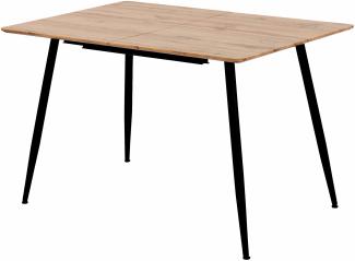 Esstisch Emilia ausziehbar 120-150-180 x 80 cm 4-10 Personen Küchentisch mit Metallgestell für Küche, Esszimmer Holz Optik Eichefarben