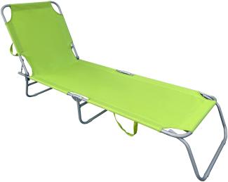 XL 3-Bein Gartenliege Sonnenliege Strandliege Gartenmöbel Camping klappbar Limegrün