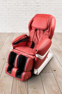 PureHaven Massage-Sessel 118x76x76 cm 6 Massagearten Rücken- Fuß- und Gesäßmassage einfache Bedienung energiesparend hochwertiges PU Leder in rot