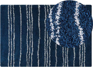 Teppich blau weiß 200 x 300 cm Streifenmuster Shaggy TASHIR