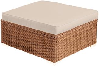 Poly-Rattan Gartenmöbel Lounge Set Hocker Braun