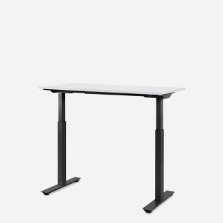 120 x 60 cm WRK21® SMART - Weiss Uni / Schwarz elektrisch höhenverstellbarer Schreibtisch