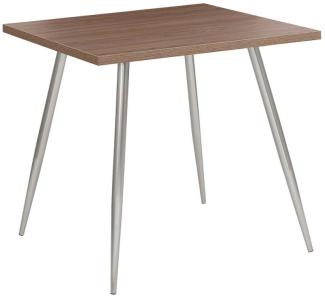 Küchentisch - 4-Fuß-Gestell Chrom / Tischplatte Ulme