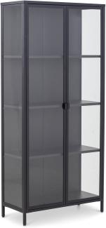 Homexperts 'CLASSIC' Doppelvitrine, Metall - Stahl schwarz, B 80 x H 180 x T 40 cm