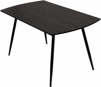 Esstisch Sabina ausziehbar 140-180 x 80 cm 6-10 Personen Küchentisch mit Metallgestell für Küche, Esszimmer Holz Optik Schwarz