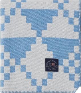 LEXINGTON Decke/Überwurf Recycled Cotton Blue/White (130x170) 12424001-1600-TH10