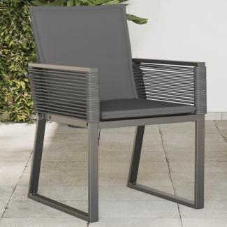 vidaXL Gartenstühle mit Kissen 4 Stk. Schwarz Poly Rattan