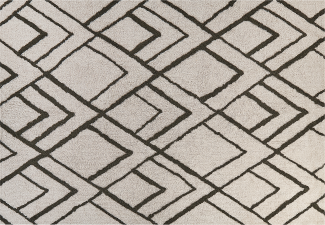Teppich Baumwolle cremeweiß grün geometrisches Muster 160 x 230 cm Shaggy YESILKOY